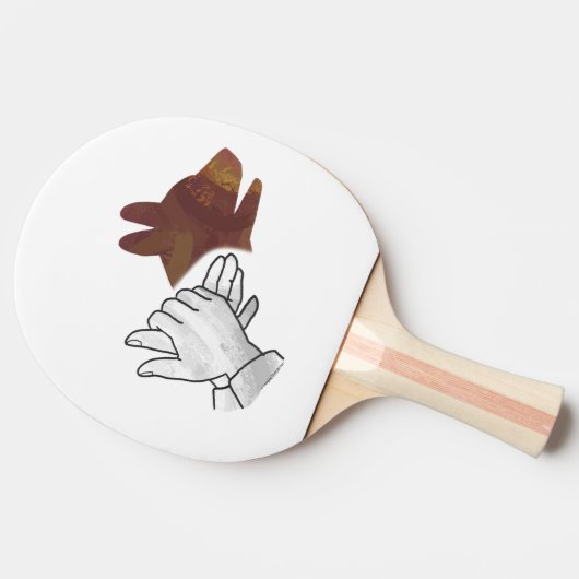 Raquette De Ping Pong Chien Silhouette main Brown (Côté)