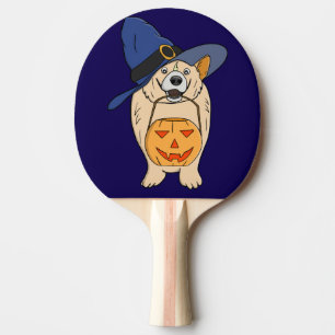 Raquette De Ping Pong Chien Sorcière Citrouille