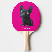 Raquette De Ping Pong Chien-taureau français noir mignon Illustration né (Devant)