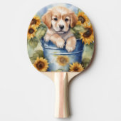 Raquette De Ping Pong Chiot de tournesol (Devant)