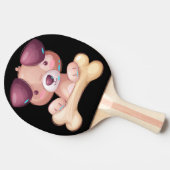 Raquette De Ping Pong Chiot mignon avec os (Côté)