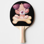 Raquette De Ping Pong Chiot mignon avec os (Devant)