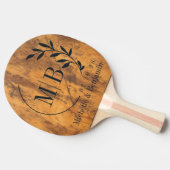 Raquette De Ping Pong Chopping Block Leaf Wedding Monogram (Côté)