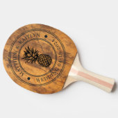 Raquette De Ping Pong Chopping Block Pineapple Wedding Crest & Names (Côté)