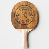 Raquette De Ping Pong Chopping Block Wedding Monogram Star (Dos)