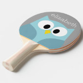 Raquette De Ping Pong Chouette de dessin mignonne - Nom personnalisé ble (Devant Angle)