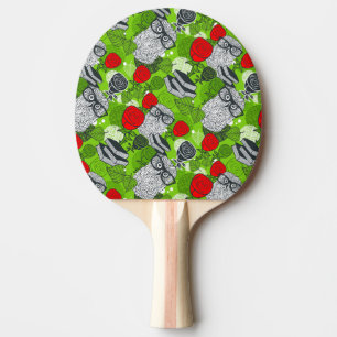 Raquette De Ping Pong Chouette en roses rouges