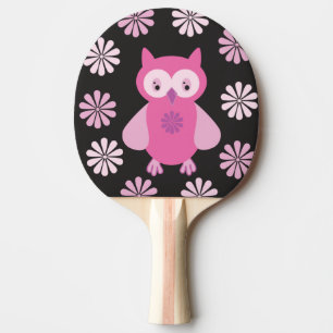Raquette De Ping Pong Chouette rose mignonne