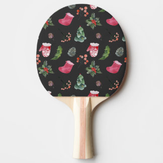 Raquette De Ping Pong Christmas Reindeer : Aquarelle Motif sans couture