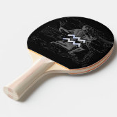 Raquette De Ping Pong Chrome comme Aquarius Symbole Zodiaque sur Heveliu (Devant Angle)