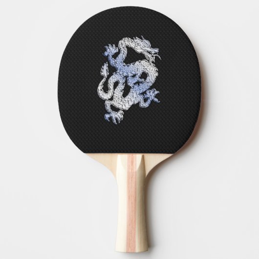 Raquette De Ping Pong Chrome comme argent Dragon Black Snake style de pe (Devant)