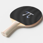 Raquette De Ping Pong Chrome comme Pi Symbole sur Carbon Fiber Style (Devant Angle)