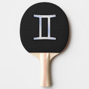 Raquette De Ping Pong Chrome moderne comme Gemini Symbole Zodiac