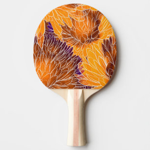 Raquette De Ping Pong Chrysanthème japonais : Aquarelle incolore