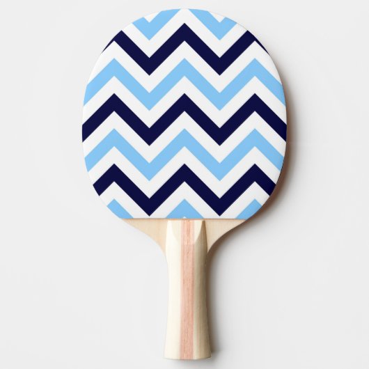 Raquette De Ping Pong Ciel bleu, Marine, Blanc Grand Chevron ZigZag Moti (Devant)