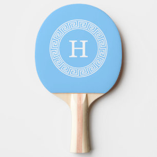 Raquette De Ping Pong Ciel bleu What Grèce clé cadre de ligne initiale M