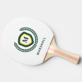 Raquette De Ping Pong Cimier logo Monogramme Vert et Or (Côté)