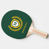 Raquette De Ping Pong Cimier logo Monogramme Vert et Or (Côté)