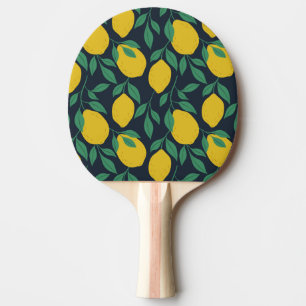 Raquette De Ping Pong Citrons Colorés : Vibrance Dessinée À La Main.