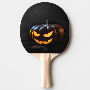 Raquette De Ping Pong Citrouille d'Halloween Jack-O-Lantern Éffrayant