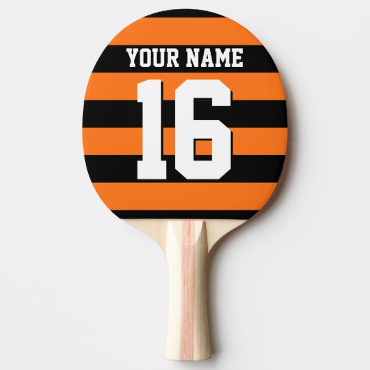 Raquette De Ping Pong Citrouille Orange Black Team Jersey Preppy Stripe (Devant)