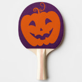 Raquette De Ping Pong Citrouille orange d'Halloween sur Arrière - plan v (Devant)