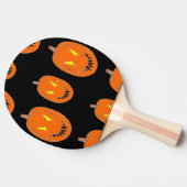 Raquette De Ping Pong Citrouille orange sur noir (Côté)