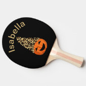 Raquette De Ping Pong Citrouille Portant Un Casquette léopard (Côté)