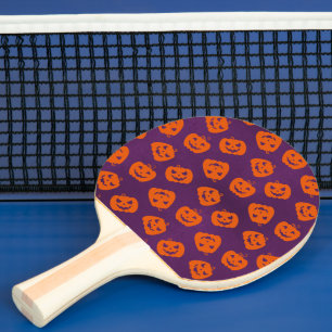 Raquette De Ping Pong Citrouilles d'Halloween sur Motif Arrière - plan v