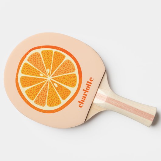 Raquette De Ping Pong Citrus Orange Fun Fun Personnalisé (Côté)