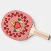 Raquette De Ping Pong Claddagh et Red Knotwork sur rose (Côté)