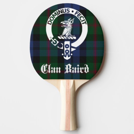 Raquette De Ping Pong Clan Baird Crest Badge & Tartan (Devant)