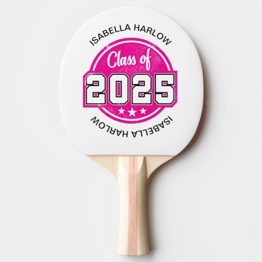 Raquette De Ping Pong Classe de 2025 Pink Graduate Name (Devant)