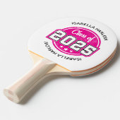 Raquette De Ping Pong Classe de 2025 Pink Graduate Name (Devant Angle)
