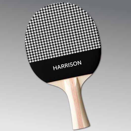 Raquette De Ping Pong Classic Black & White Houndstooth Ping Pong Paddle