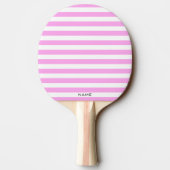 Raquette De Ping Pong Classique Moderne Pink White Stripes Nom personnal (Dos)