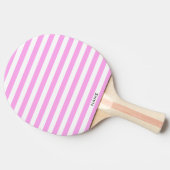 Raquette De Ping Pong Classique Moderne Pink White Stripes Nom personnal (Côté)