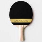 Raquette De Ping Pong Classy Faux Gold Stripe & Black Arrière - plan ou  (Devant)