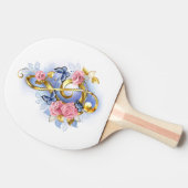 Raquette De Ping Pong Clé de sol avec roses roses (Côté)