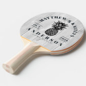 Raquette De Ping Pong Clean Light Gray Tropical Pineapple Wedding Crest (Devant Angle)