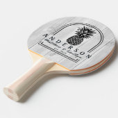 Raquette De Ping Pong Clean Light Gray Wood Pineapple Wedding Arch &Name (Devant Angle)
