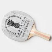 Raquette De Ping Pong Clean Light Gray Wood Pineapple Wedding Arch &Name (Côté)