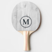Raquette De Ping Pong Clean Light Gray Wooden Monogram (Devant)