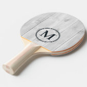 Raquette De Ping Pong Clean Light Gray Wooden Monogram (Devant Angle)
