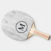 Raquette De Ping Pong Clean Light Gray Wooden Monogram (Côté)