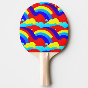 Raquette De Ping Pong Clouds arc-en-ciel colorés Enfants Motif