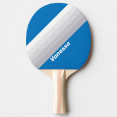 Raquette De Ping Pong Cloudy Blue Sky Stripes with Name (Devant)