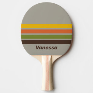 Raquette De Ping Pong Clover de Sunset Across Striping avec nom