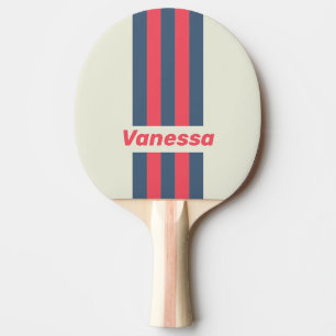 Raquette De Ping Pong Club de yacht rétro rayé avec nom