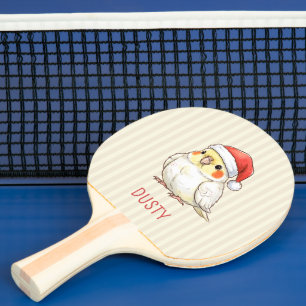 Raquette De Ping Pong Cockatiel Personnalisé Portant un Chapeau de Père
